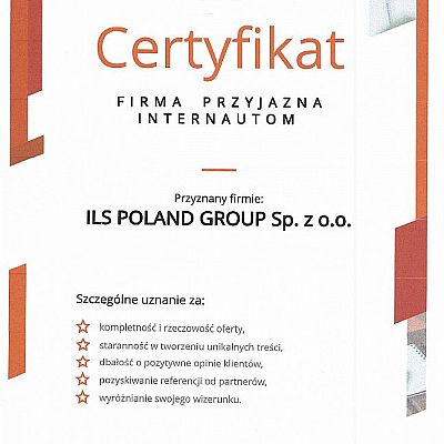 Certyfikat Firma Przyjazna Internautom 2017
